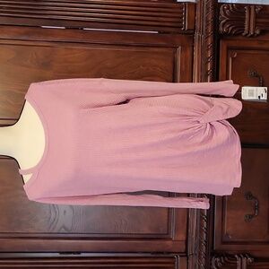 Democracy waffle knit knotted tunic